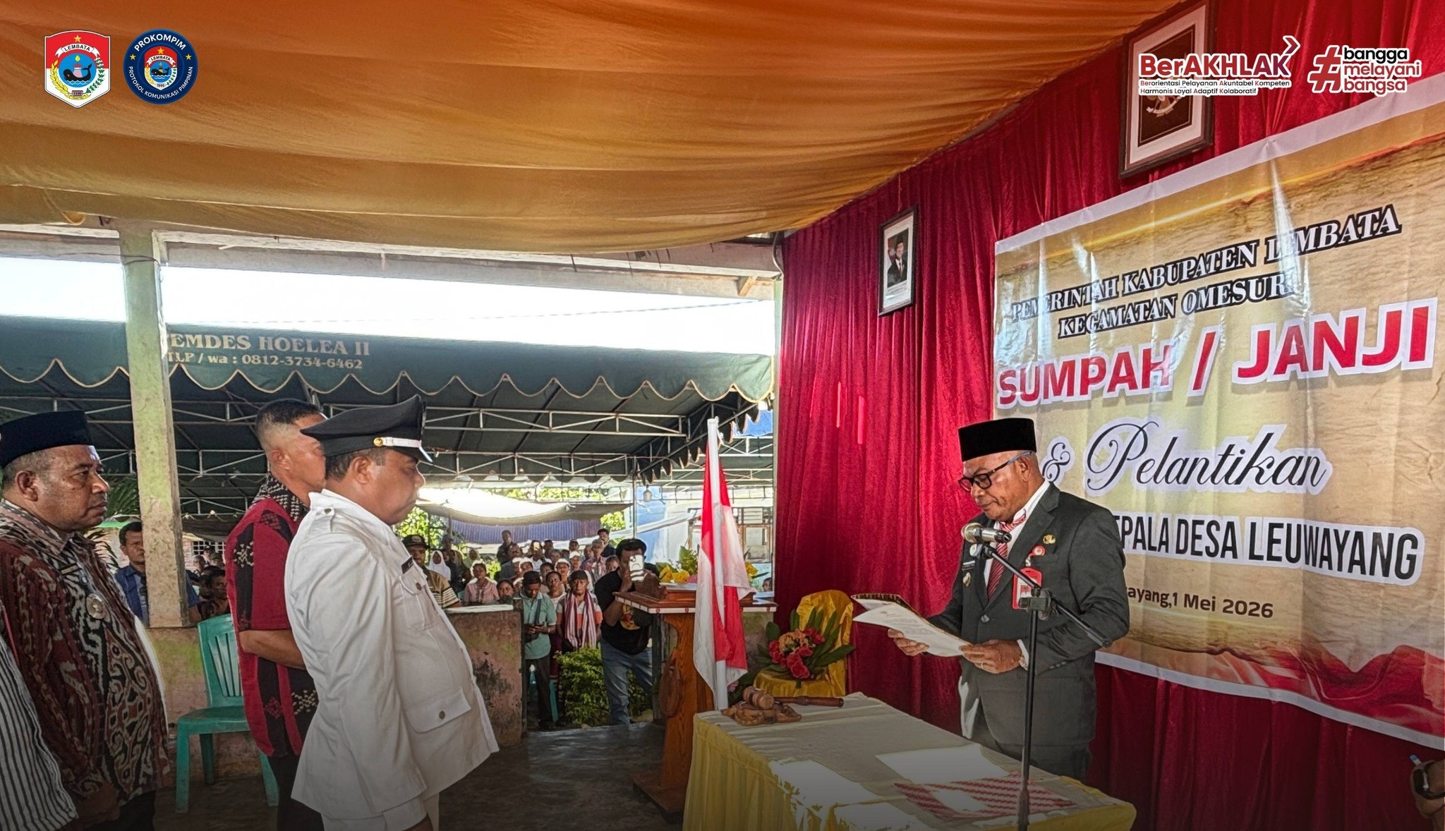 Lantik Pj. Kepala Desa Leuwayan, Bupati Kanis: Tekankan Pelayanan dan Percepatan Pembangunan